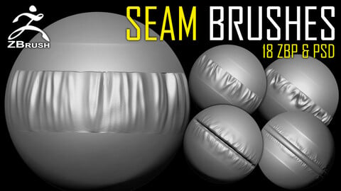 Seam Brushes + Alphas for ZBrush (PSD)