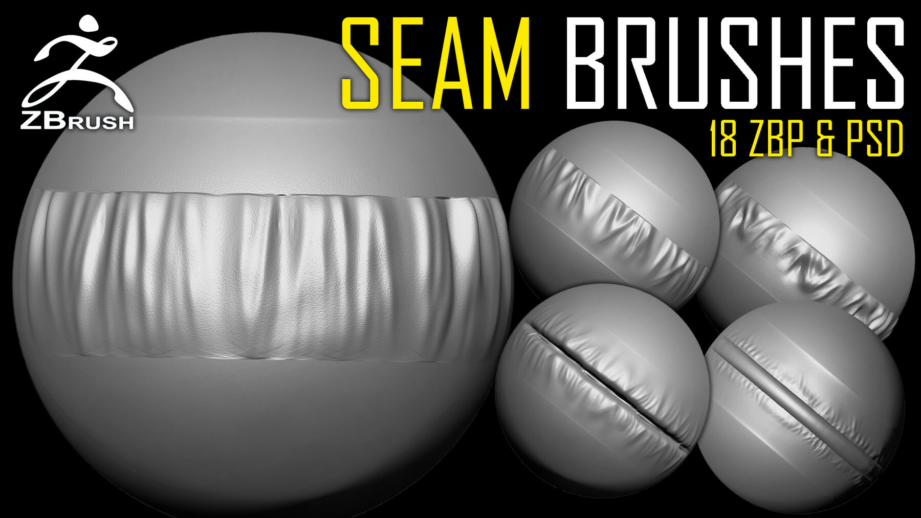 Seam Brushes + Alphas for ZBrush (PSD) preview