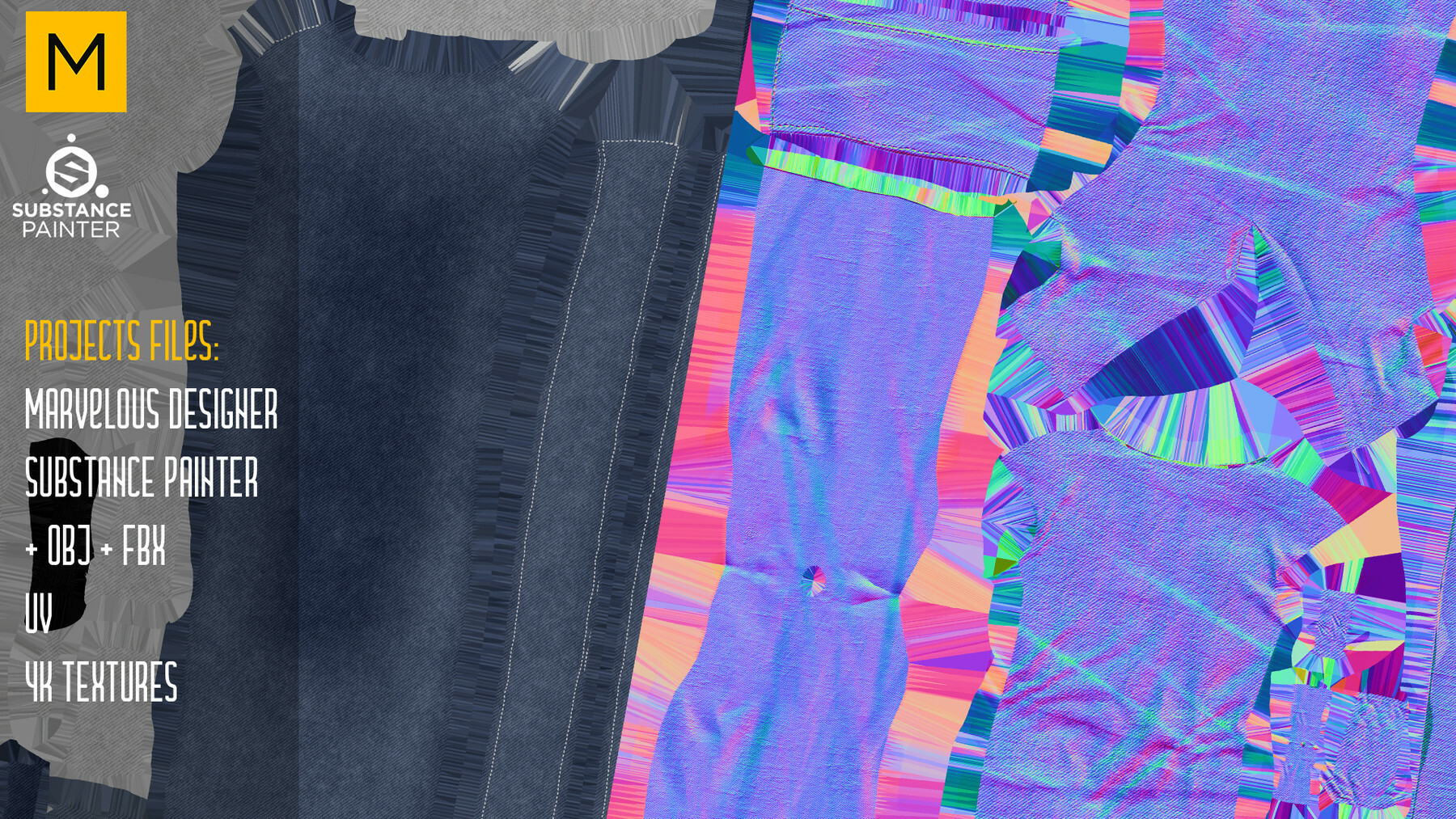 Kimono. Marvelous & Substance projects. FBX & OBJ. 4K Textures. preview 2