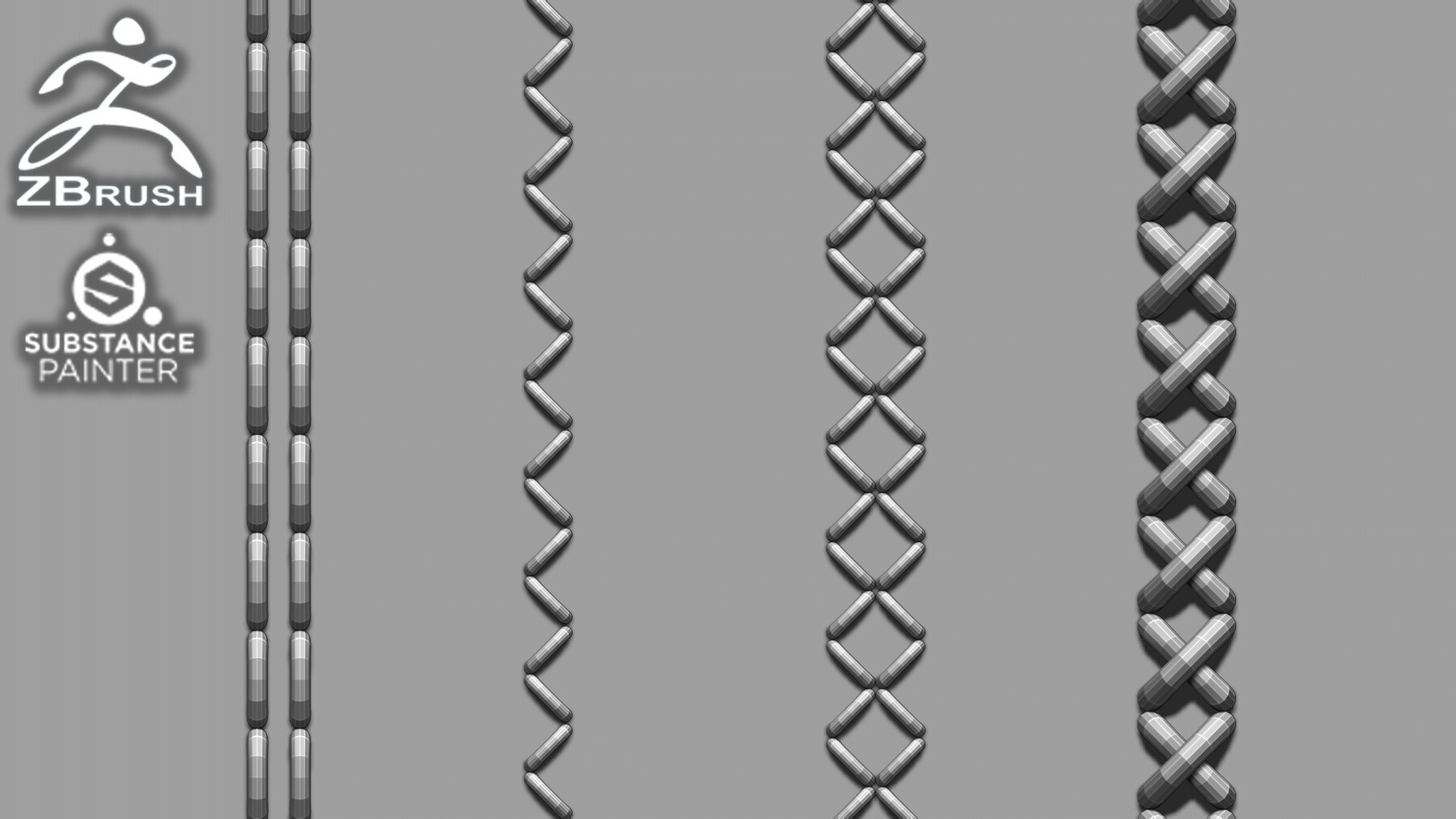 15 IMM Stitches Brush for Zbrush and Substance Painter (+ PSD, OBJ) preview 2