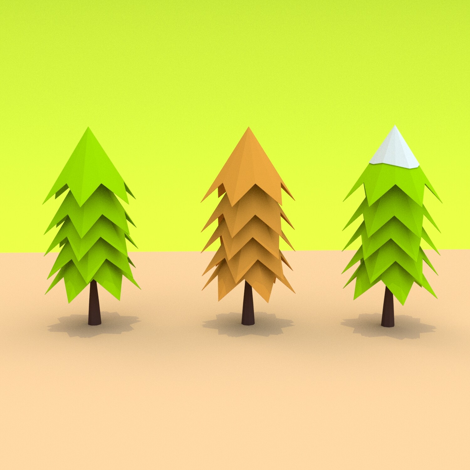 Tree pack. Low Poly деревья Corona