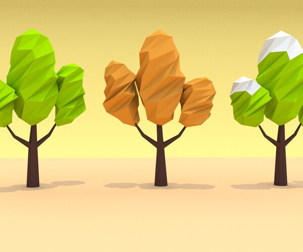 ArtStation - Trees Pack Low-poly | Game Assets