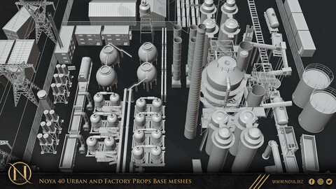 Noya 40 Urban and Factory Props Base meshes