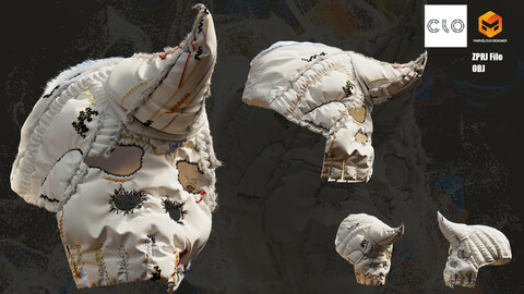 DIGITAL FASHION MASK - Hypebeast Fashion Mask - CLO 3D / MARVELOUS DESIGNER + OBJ File - Streetwear Series #005