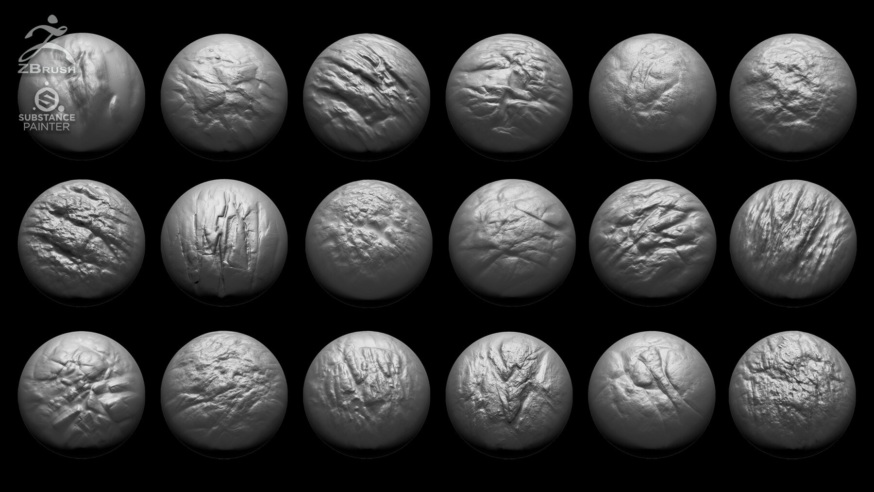ZBrush Rock and Stone VDM Brushes preview 1