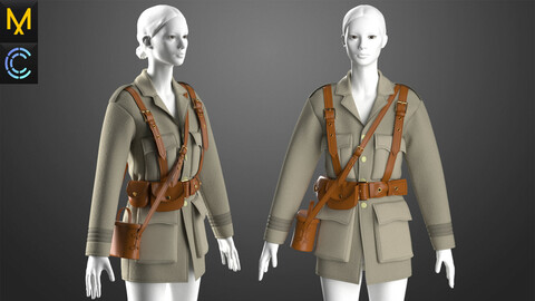 Military Outfit Female OBJ mtl FBX ZPRJ