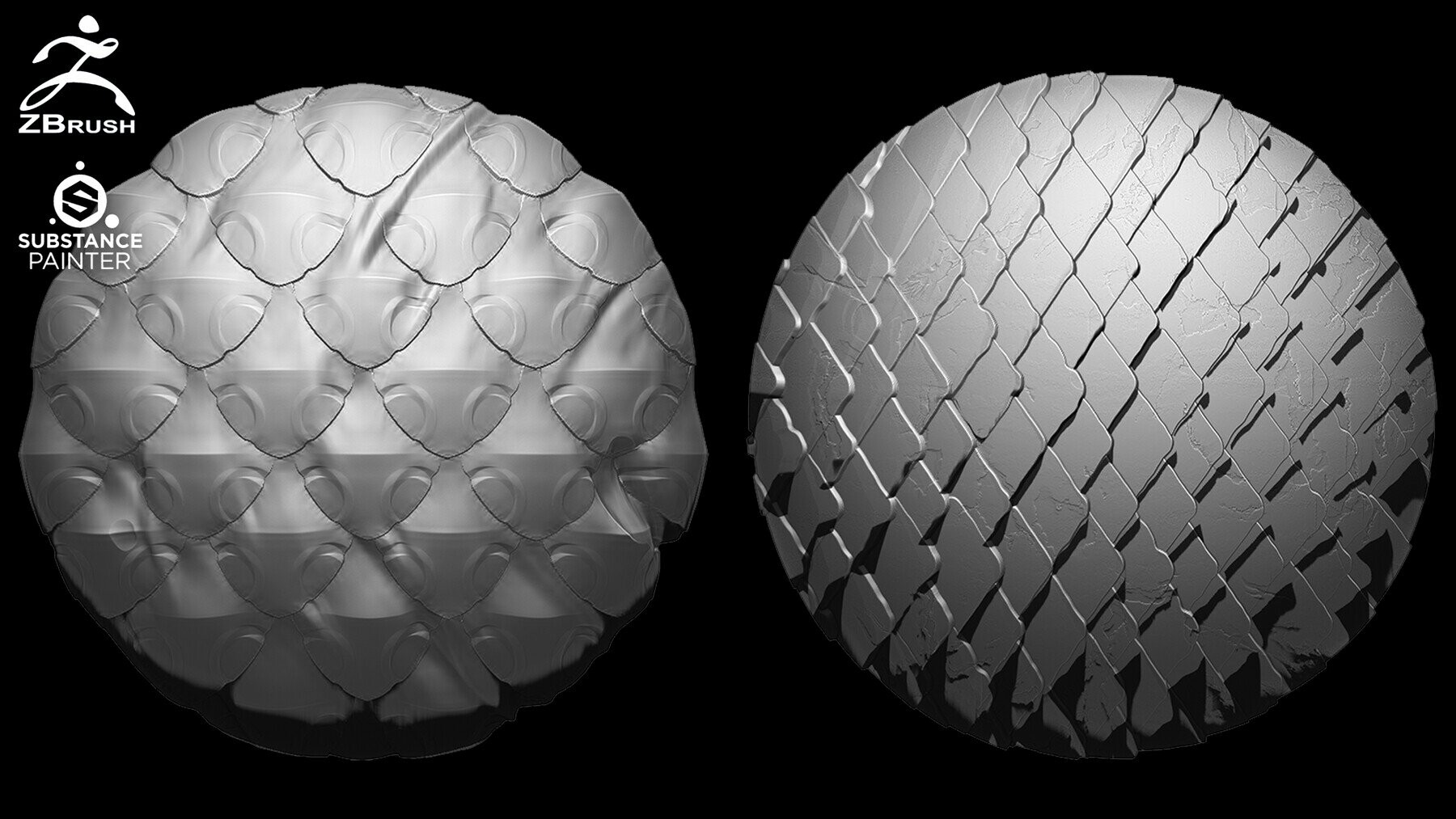 Reptile Skin Brushes for ZBrush (+ 10 Alphas PSD) preview 1