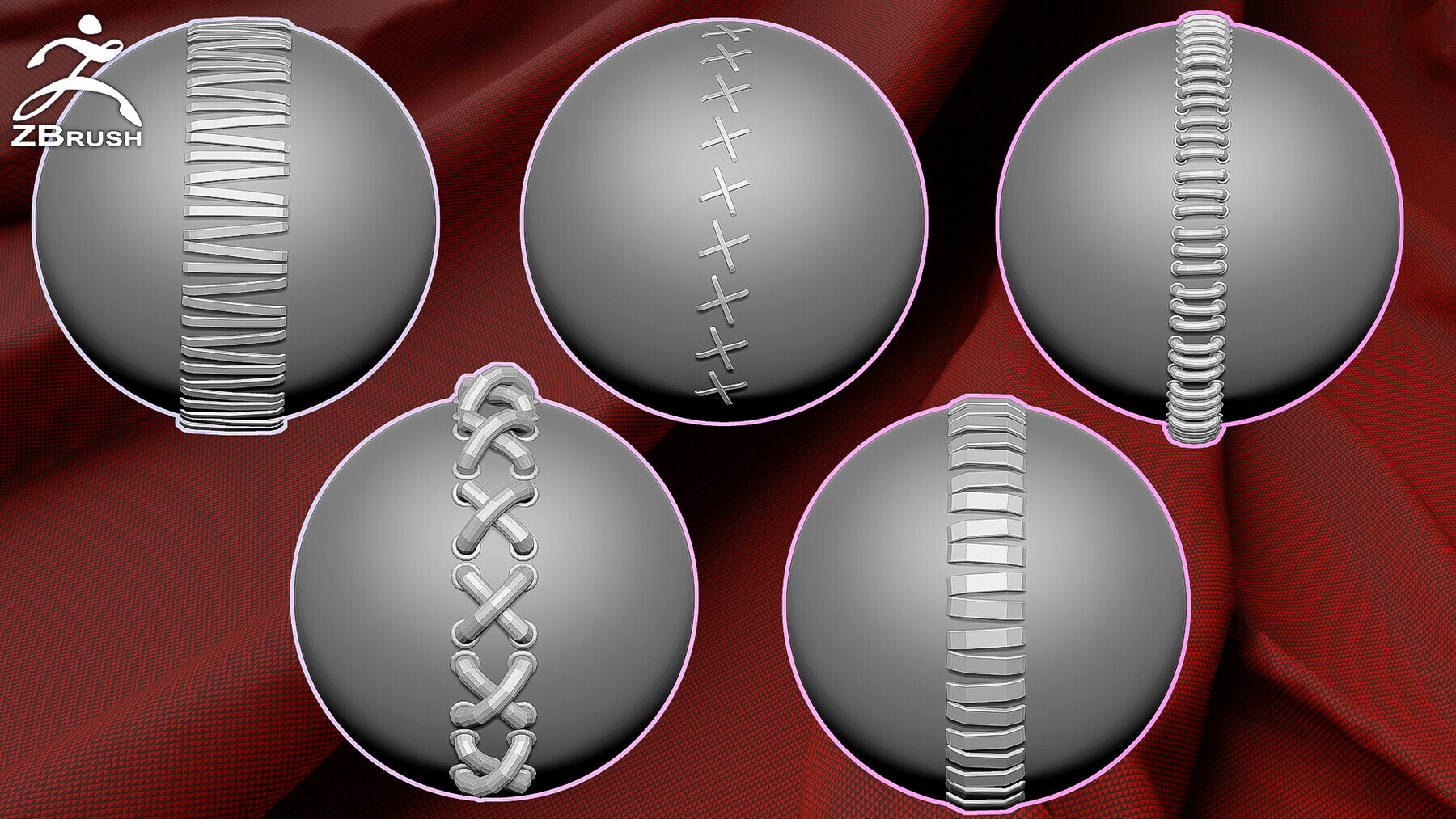 Fabric Mega Pack (120 Alphas, 100 VDM Folds, 66 Seams curve, 30 IMM Stitches Brushes) preview 2