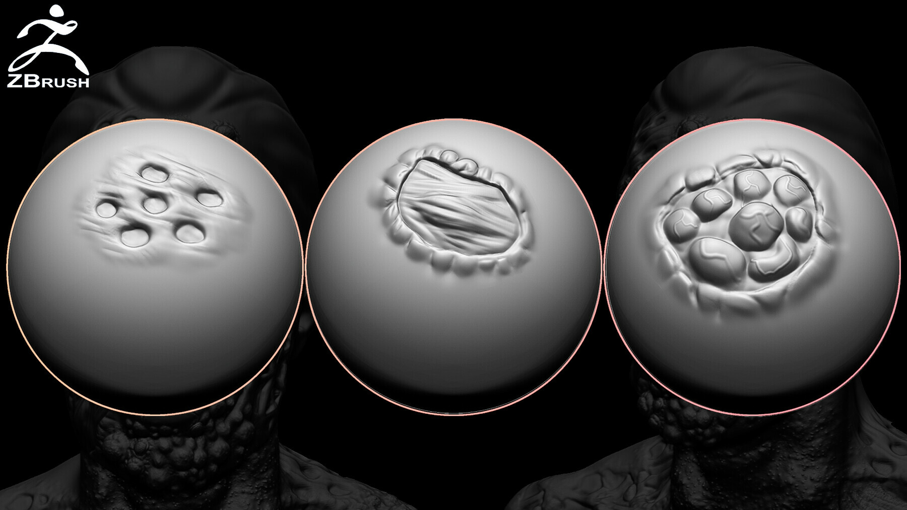 45 Monster (Zombie) Skin VDM Brush for ZBrush preview 3