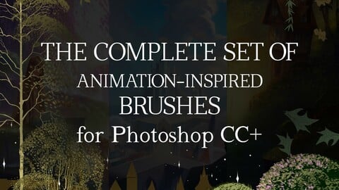 Animation-inspired brushes for Photoshop CC and above / +100 hand-painted brushes inspired by Golden Age animation