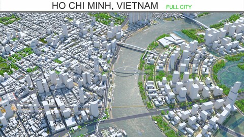 Ho Chi Minh city Vietnam 3d model 100km