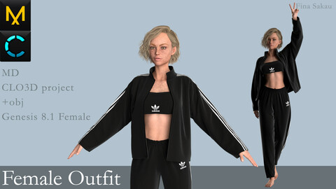 Female Outfit #7. Marvelous Designer / Clo 3D project +obj