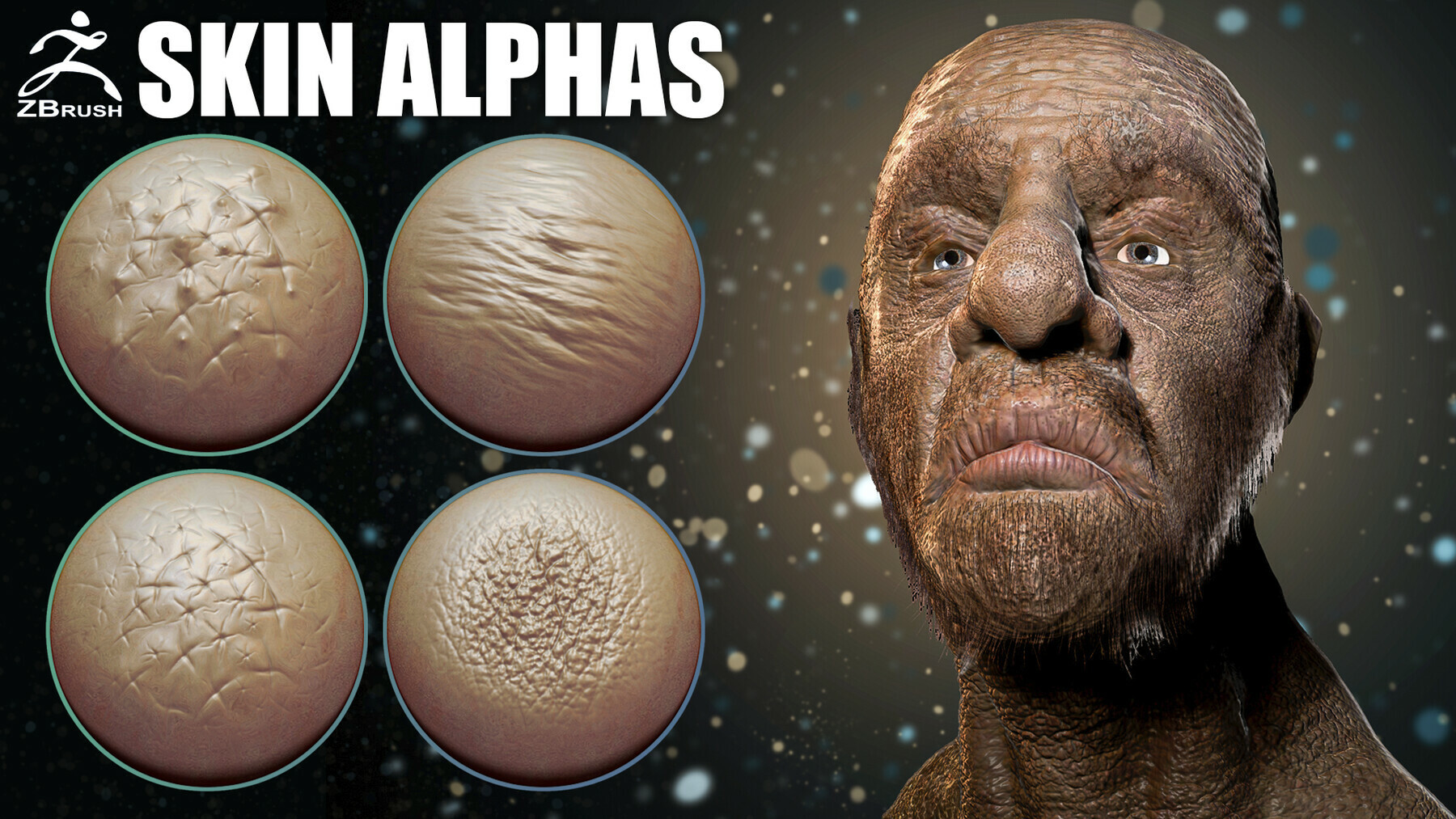 Skin Alphas for ZBrush + Video Tutorial preview