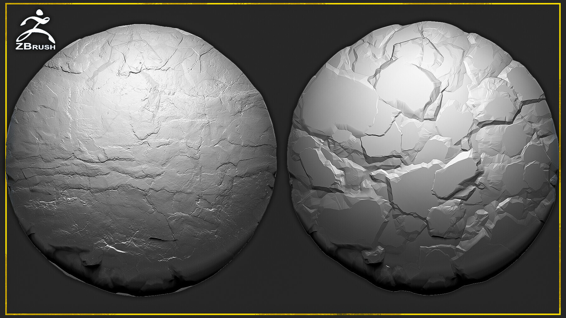 20 Rock Tileable Alphas (ZBrush, Substance) preview 1