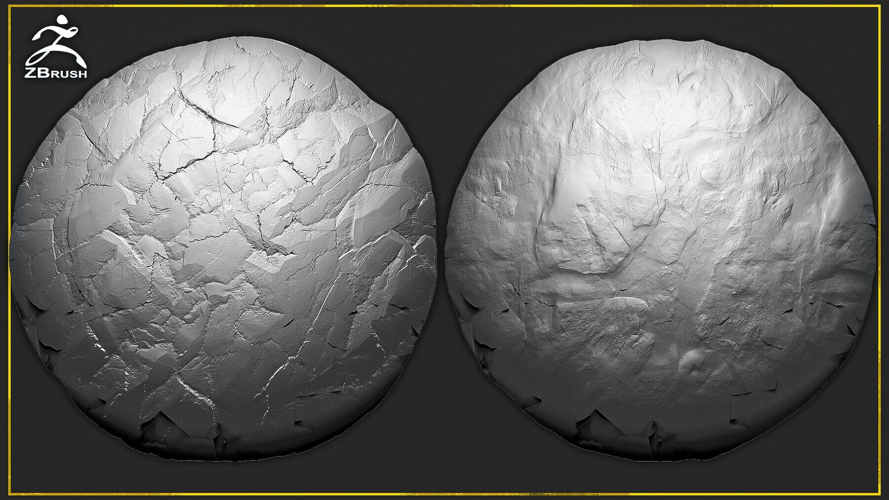 20 Rock Tileable Alphas (ZBrush, Substance) preview 3