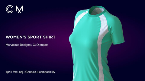 Woman's sport shirt | Marvelous Designer | CLO3D project
