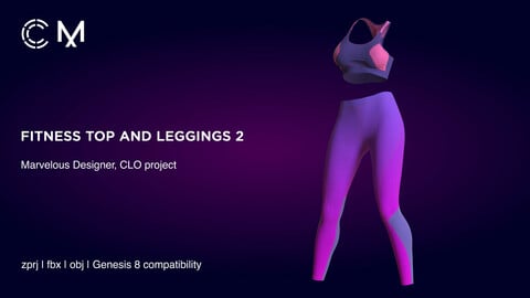 Fitness Top and leggings 2 | Marvelous Designer | CLO3D project