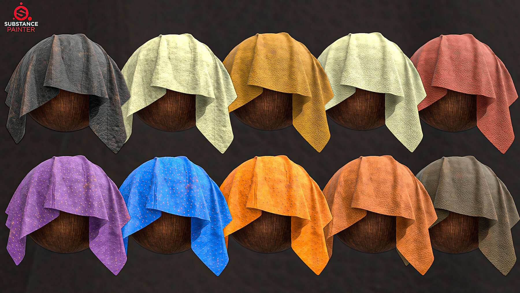 50 Leather Smart Materials (Substance Painter) preview 3