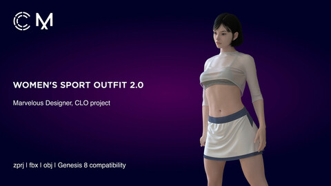 Women's Sport Outfit 2.0 | Marvelous Designer | CLO3D project