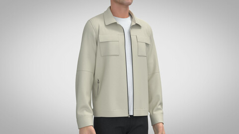 Zip-up Jacket, Marvelous Designer, Clo +obj, fbx, gltf