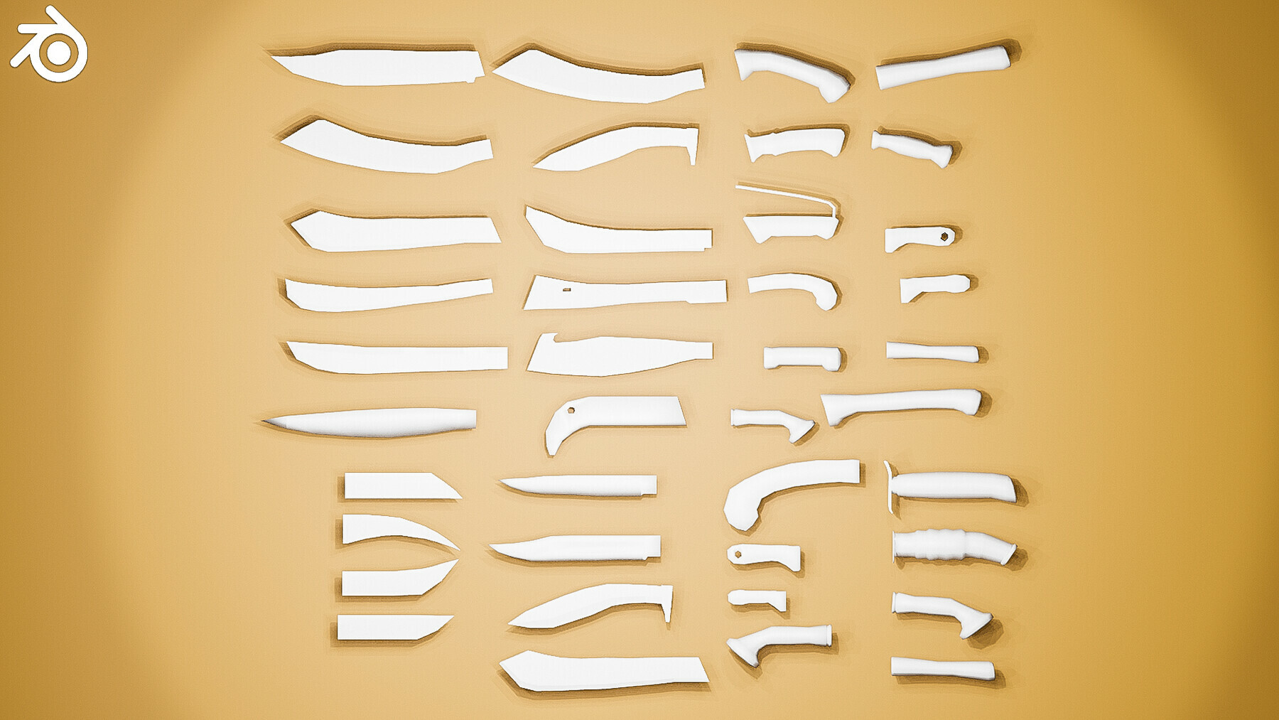 Knives Base Models - Low Poly preview 3