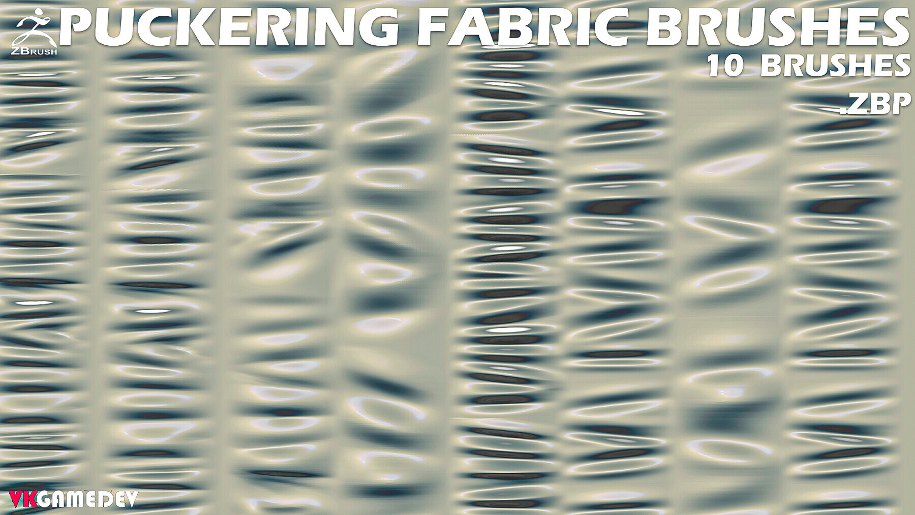 10 Puckering Fabric Brushes for ZBrush preview