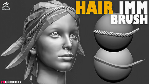 Hair IMM Brush for ZBrush