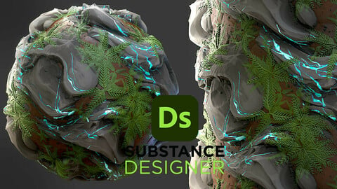 Stylized Nature Rock and Vegetation - Substance 3D Designer
