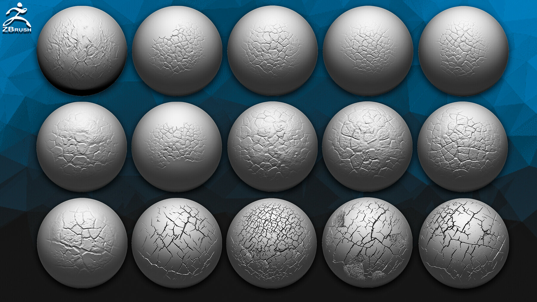 40 Crack and Damage Alphas for Zbrush preview 2