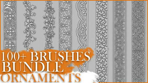 100+ Brushes Ornaments Bundle for ZBrush