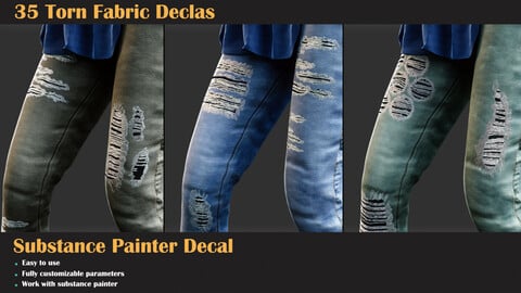 35 Torn Fabric Substance Decals