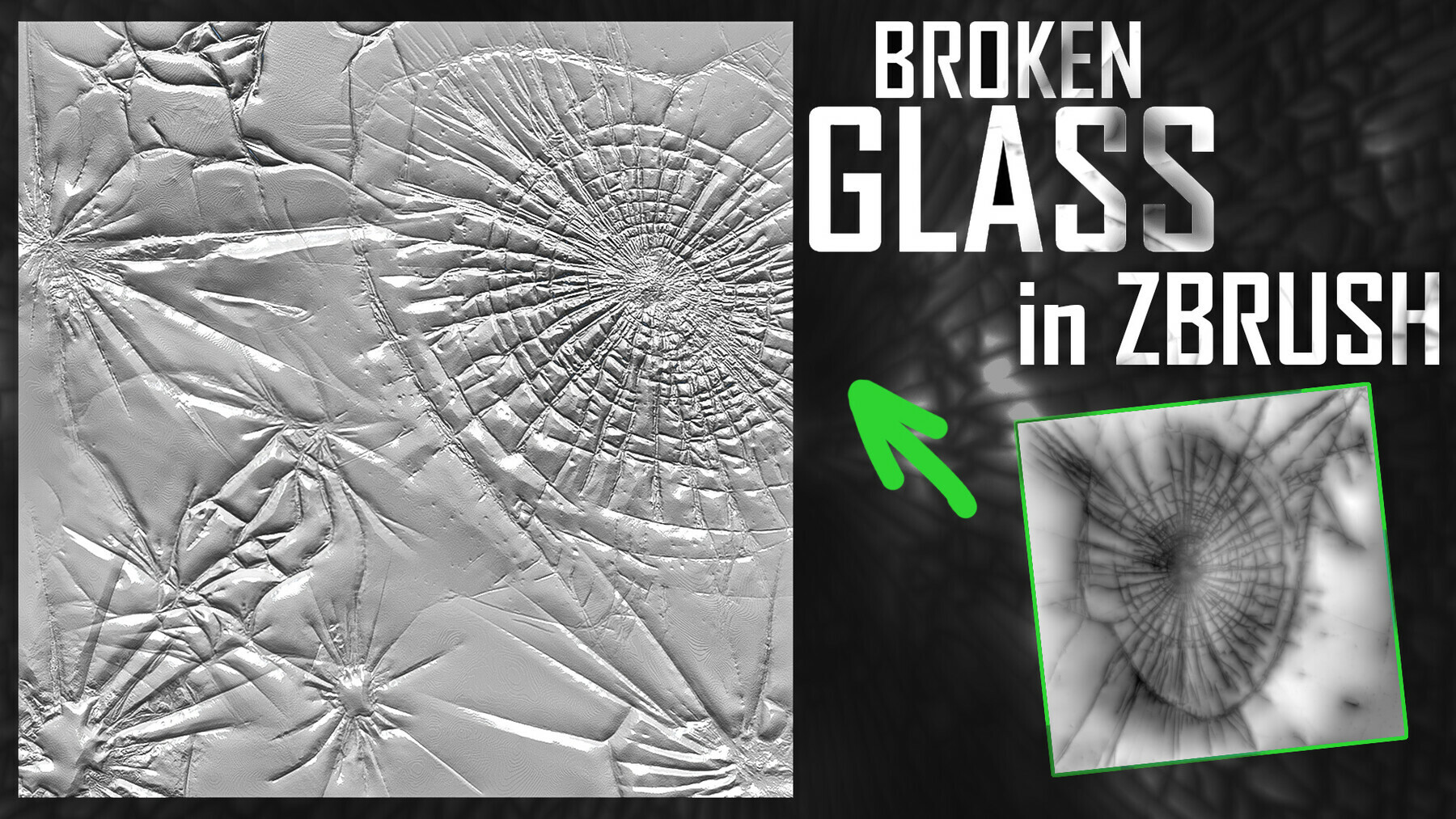shattered glass alpha zbrush