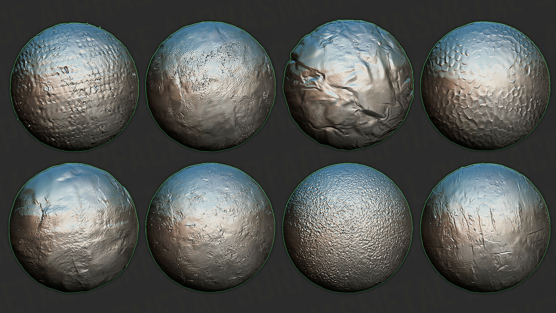 Metal Surface Alphas for ZBrush (Normal Map, 2K, Tileable) preview 3