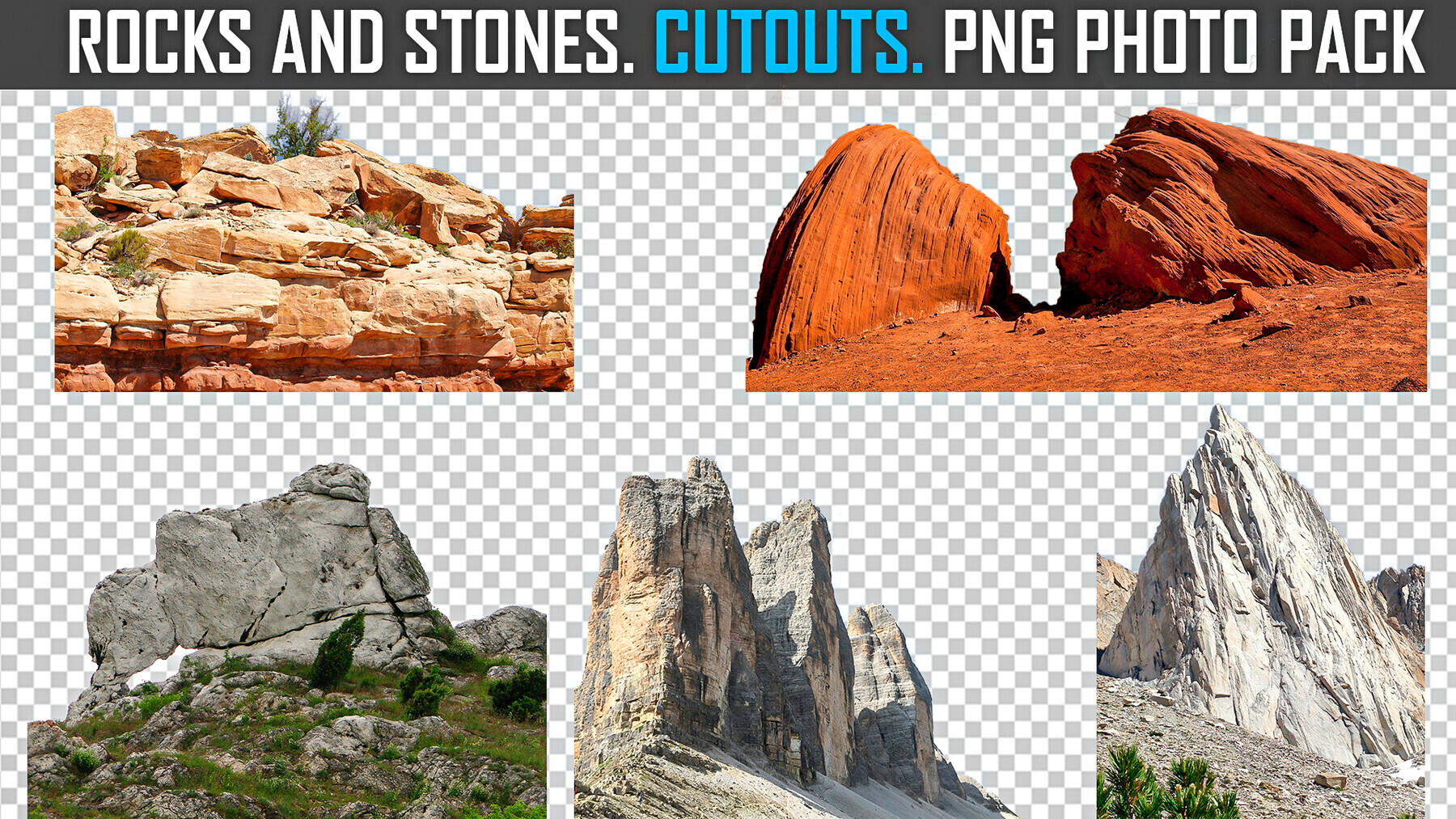 Rocks and Stones Cutouts - PNG Photo Pack preview 2