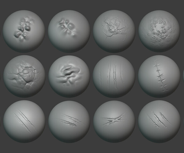 ArtStation Wounds and Scars Brushes for Blender Brushes