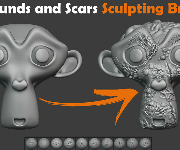 ArtStation Wounds and Scars Brushes for Blender Brushes