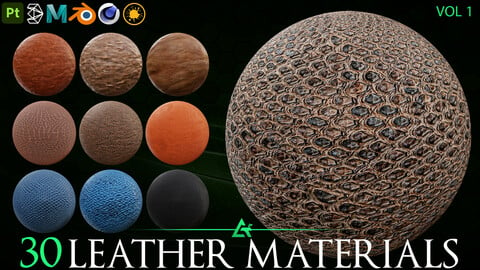 30 Leather Base Material + PBR Texture