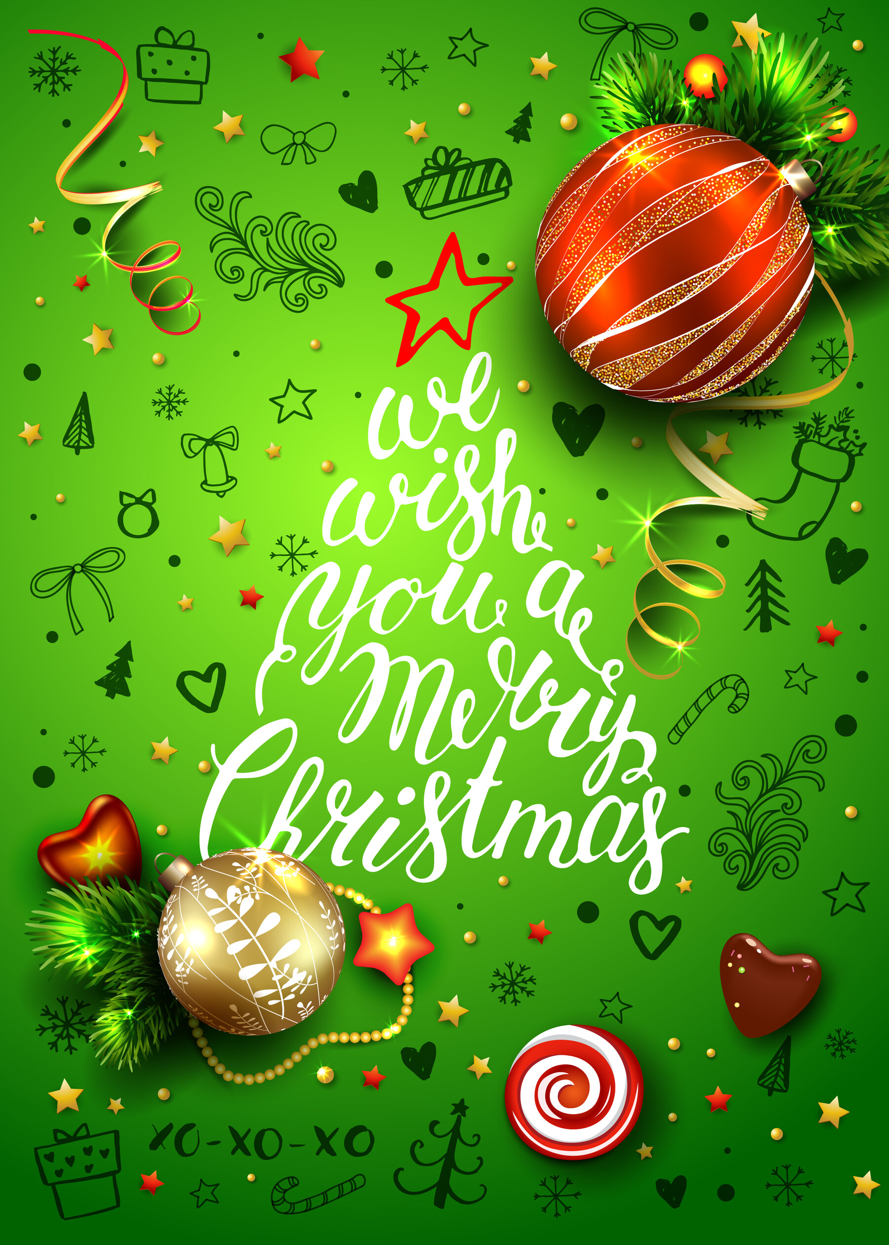 ArtStation - Vector Illustration Christmas Cards, celebration New Year ...