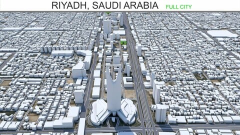 Riyadh city Saudi Arabia 3d model 120km