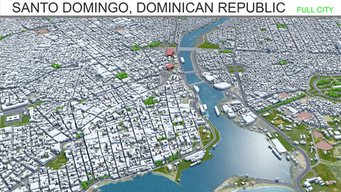 Santo Domingo city Dominican Republic 3d model 30km