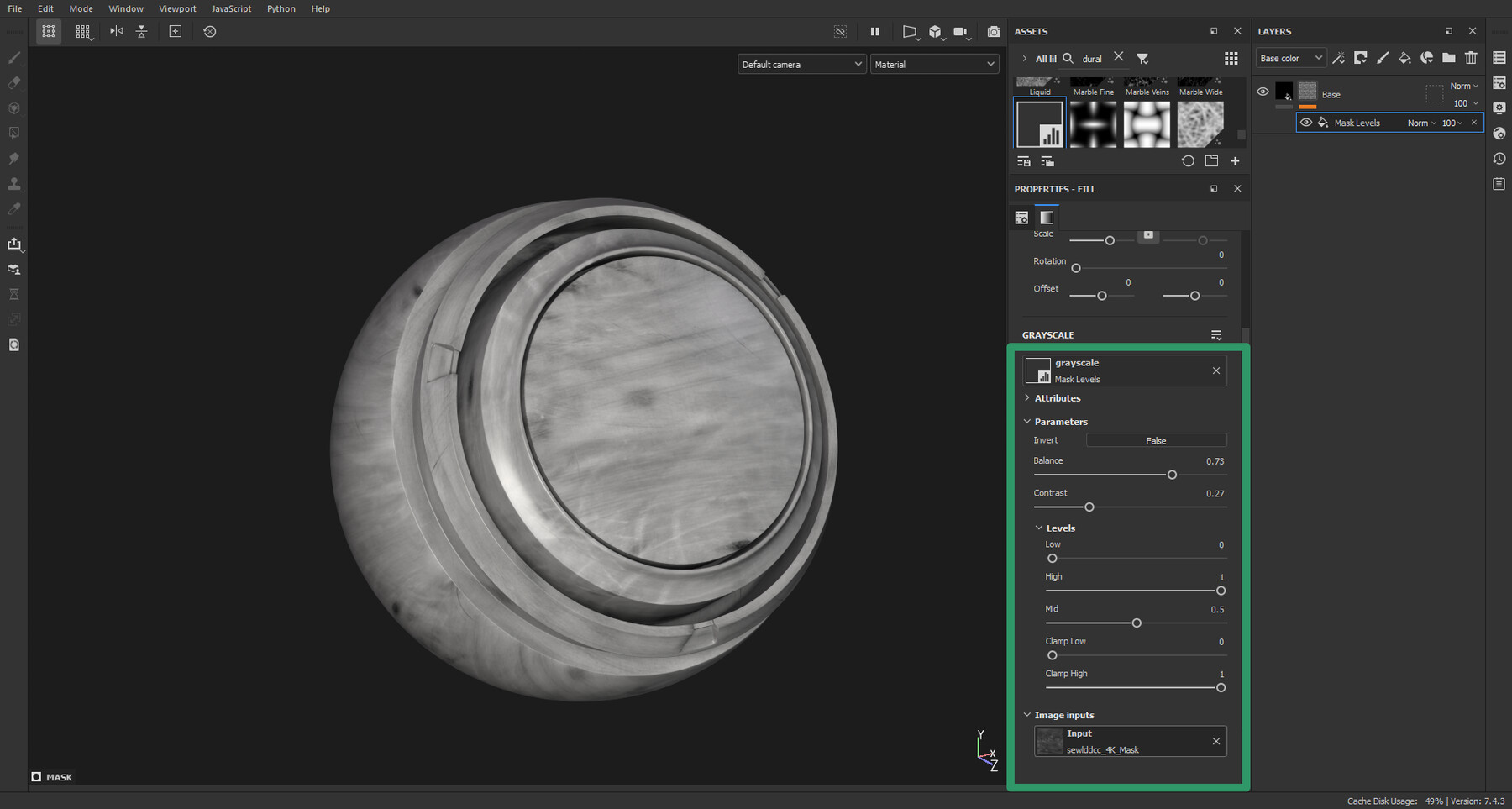 ArtStation Mask Levels Control for Painter Resources