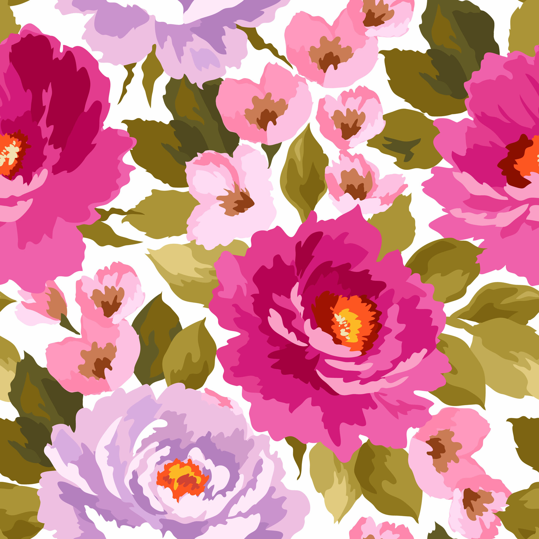 ArtStation Watercolor seamless flowers pattern background Vector set
