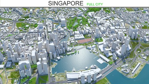 Singapore City 3D Model 50km