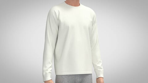 Long Sleeve T-Shirt, Marvelous Designer, Clo3D +fbx. obj