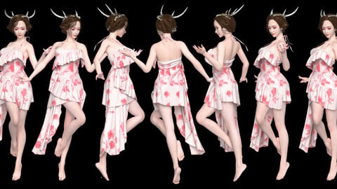 L/W/P CG Studio - Spring Dress (topological UV has been expanded )OBJ&ZPRJ
