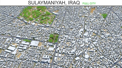 Sulaymaniyah city Iraq 3d model 40km