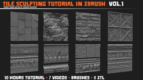 Tile sculpting tutorial in zbrush Vol 01