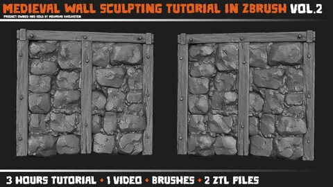 Medieval wall sculpting tutorial in zbrush Vol 02
