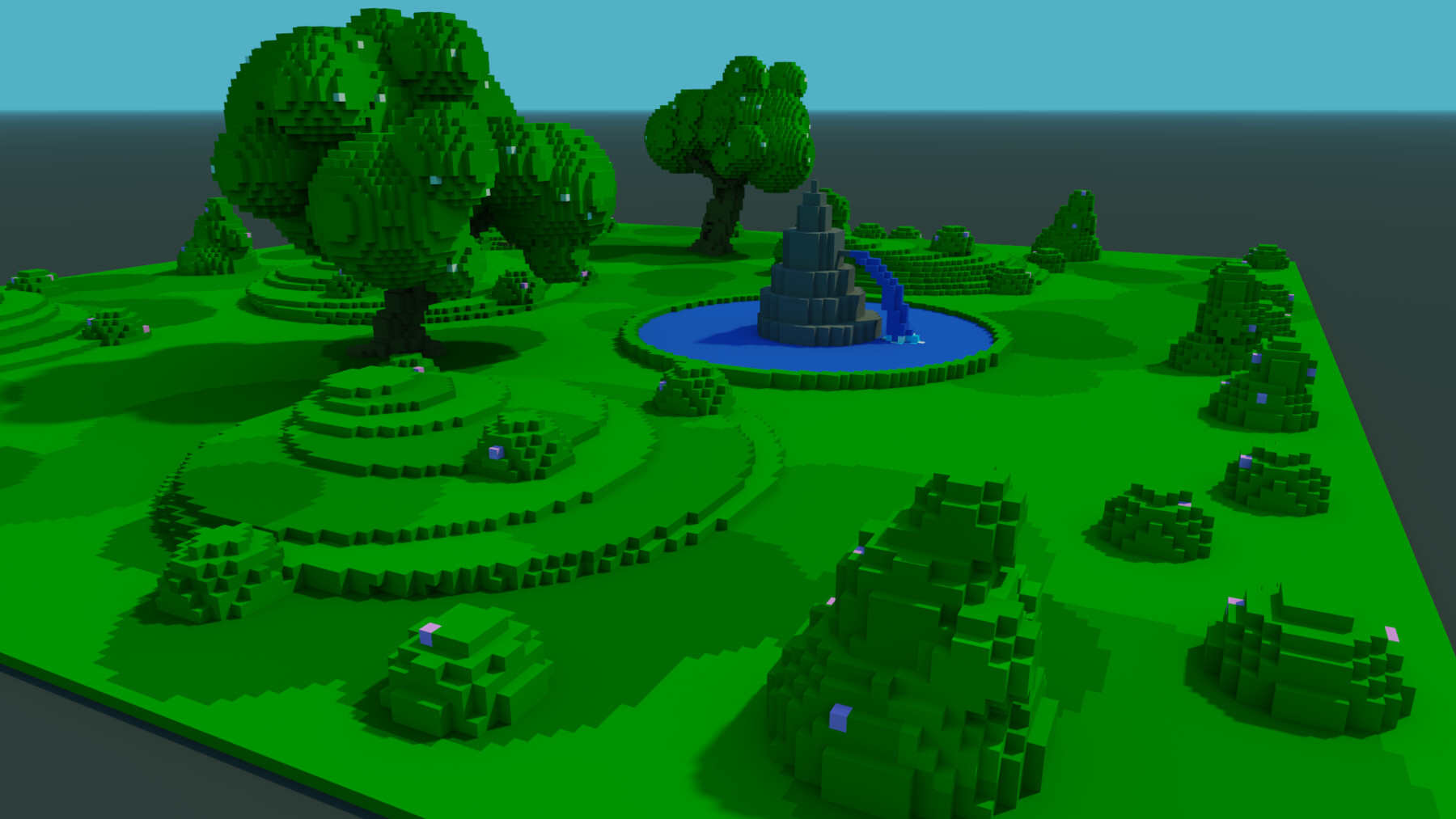 ArtStation - Fountain Park Voxel | Game Assets