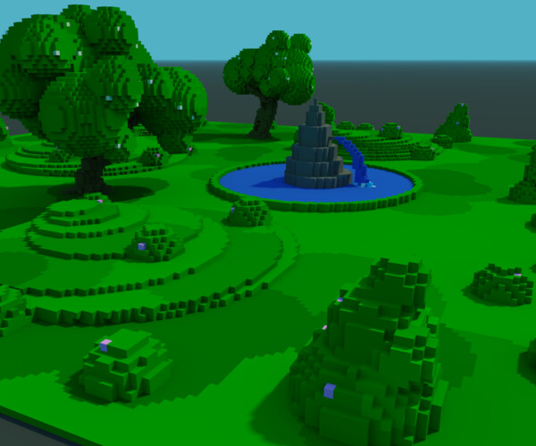 ArtStation - Fountain Park Voxel | Game Assets